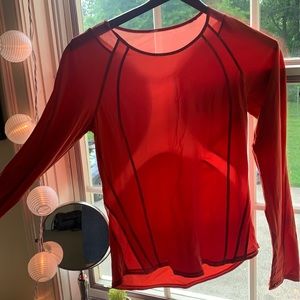 Lululemon dry-fit like semi mesh long sleeve